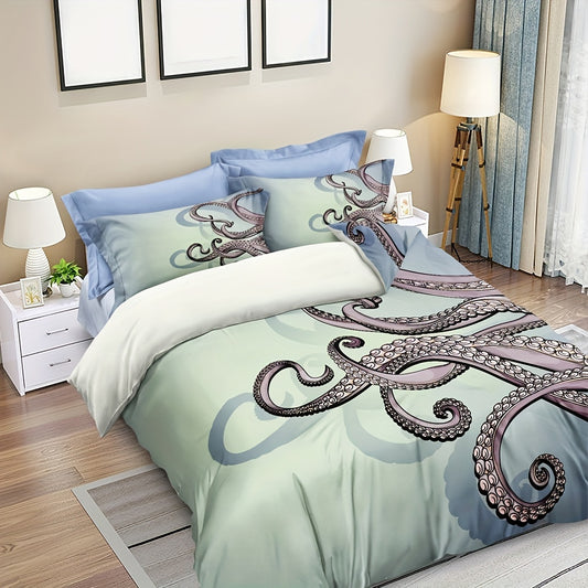 Octopus Print Bedding Set: Complete Your Bedroom Decor with this 3-Piece Duvet Cover Set (1*Duvet Cover + 2*Pillowcases, Without Core)