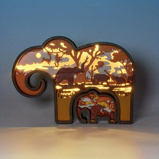 The Elephant Baby 3D Wooden Art Carving LED Night Light is an exquisitely carved home decor item ideal for Father’s Day. Featured with a 3D wooden carving and LED light, this night light is sure to add a unique, warm touch to any room.