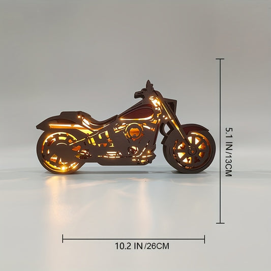 Handcrafted Wooden Art Motorcycle Night Light: The Perfect Gift for the Special Men in Your Life