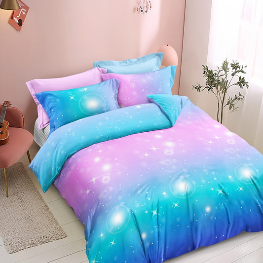 Colorful Rainbow Gradient Duvet Cover Set - Soft Comfortable Duvet Cover, For Bedroom, Guest Room(1*Duvet Cover + 2*Pillowcases, Without Core)