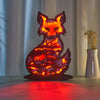 Foxy Glow: Multilayer Carved Ornament LED Night Light - Wooden Craft Gift for Home Décor and Gifting