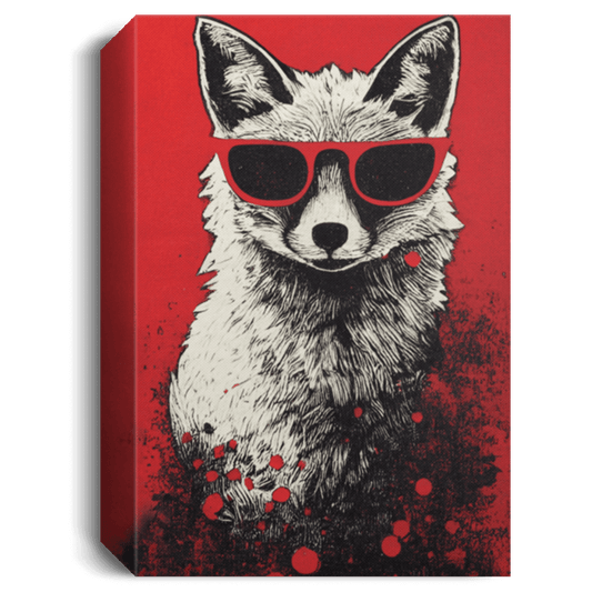 Canvas-Fox Lover, Halftone Print, Red And Black Foxy Paint, Shades Of Red, My Fox Japanese Style, Fox Wear Glasses