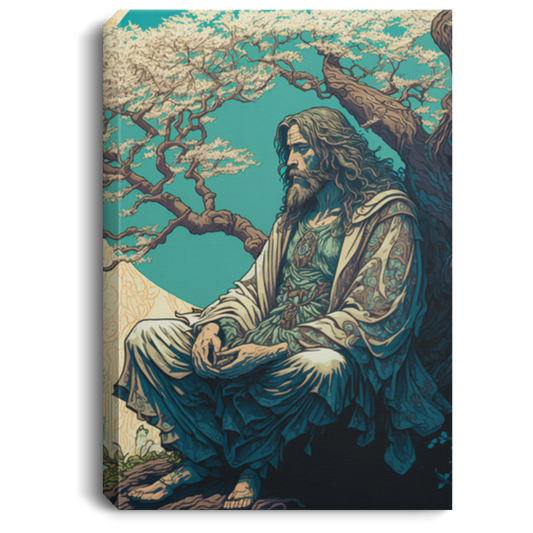 Jesus Christ Meditating Under A Tree, Jesus In My Mind, Jesus Under The Sakura Tree