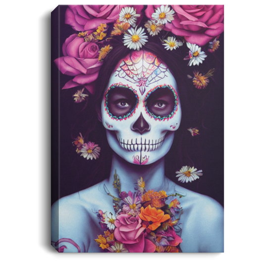 Photorealism, Sugar Skull Goddess, Flowers Cascading Down Her Hair