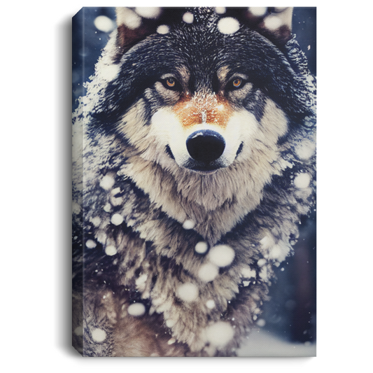Anthropomorphic Wild Large Wolf Epic, Snow Rocky Forest Landscape, Swag Wolf With Snow