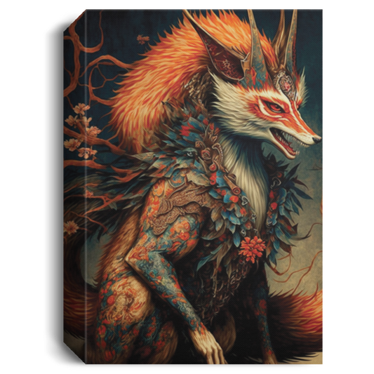 Traditional Japanese Demon Fox, Japanese Fox, Love Fox For My Live, Fox Mix Wolf Mix Eagle Canvas