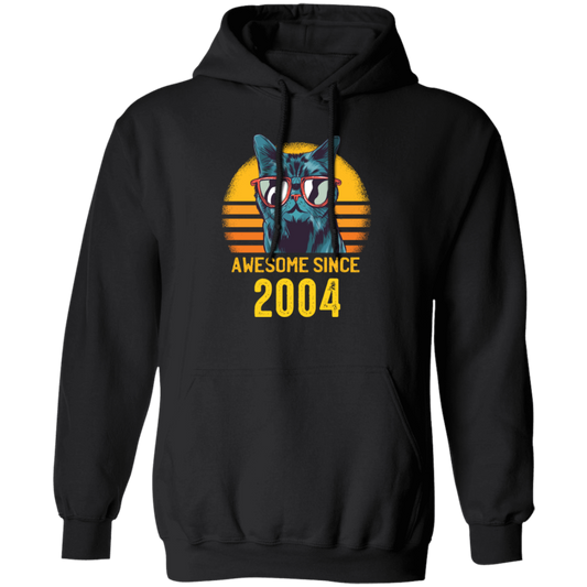 Funny Cats Awesome Since 2004 Birthday Gift Pullover Hoodie