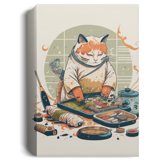 Cat As A Sushi Chef Making Sushi, Love Sushi, Japanese Cat And Japanese Food, Japanese Chef