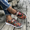 Festive Delight: Christmas Elements Colorful Print Low-Top Sneakers - Lightweight, Non-Slip Casual Shoes