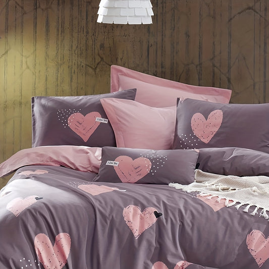 Elevate your bedroom or dorm room with our Love Print Duvet Cover Set. Not only is it stylish and cozy, but the soft fabric will provide a comfortable night's sleep. With a unique love print design, this duvet cover set will add a touch of romance to any room.