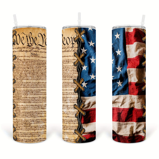 Bring patriotism to your daily routine with this We The People stainless steel insulated tumbler. Crafted with double-walled vacuum-sealed technology for maximum temperature control, this sleek 30-oz mug will keep your drinks hot or cold for hours. Enjoy celebrating Independence Day while sipping your beverage in style.