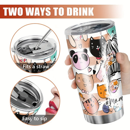 Refresh and Hydrate in Style: 20oz Cartoon Pattern Stainless Steel Water Bottle - Vacuum Insulated for Outdoor Activities, Sports, Fitness, and Travel