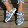 Women's Tribal Style Pattern Flat Canvas Shoes, Women's Fashion Walking Shoes, Casual Walking Sneakers