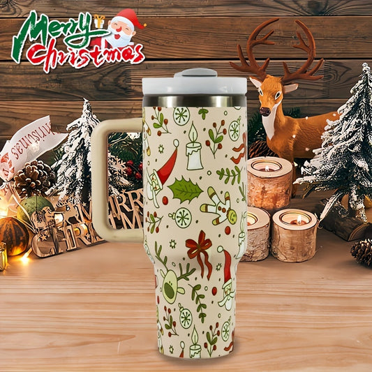 40oz Stainless Steel Christmas Tumbler with Lid - Thermal Water Bottle for Home, Office, and Travel - Perfect Summer Drinkware and Birthday/Christmas Gift!
