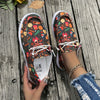 Festive Delight: Christmas Elements Colorful Print Low-Top Sneakers - Lightweight, Non-Slip Casual Shoes