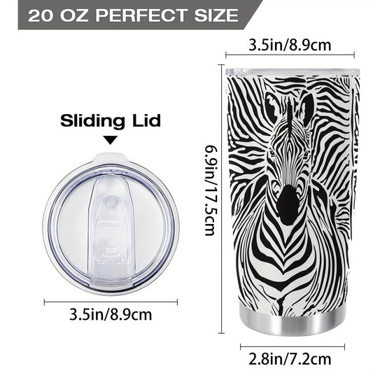 20oz Zebra Print Stainless Steel Tumbler: A Stylish and Practical Travel Mug for Perfect Gift Giving