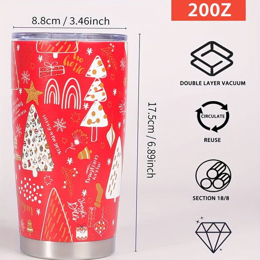 20oz Christmas Tumbler: Stylish Stainless Steel Water Bottle for All Seasons and Perfect Xmas Gift