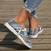 Women's Tribal Style Pattern Flat Canvas Shoes, Women's Fashion Walking Shoes, Casual Walking Sneakers