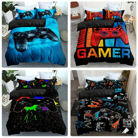 Create your ultimate gaming atmosphere with the Gamer's Paradise Duvet Cover Set. Enjoy complete comfort with the soft microfiber material, 1 duvet cover, and 2 pillowcases – all featuring a bold and colorful video game pattern. Soft and breathable, this bedding set provides a cozy sanctuary for perfect nights of rest.