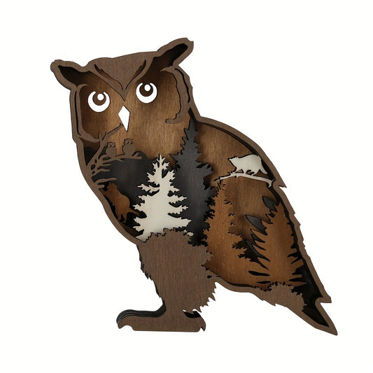 This rustic North American Forest Owl Wooden Art is the perfect accent to spruce up any home. Handcrafted from sustainably sourced wood, its intricate details and texture make it an attractive addition to any wall or shelf. This owl piece is ideal for nature lovers, perfect for giving your home a comfortable, woodsy feel.