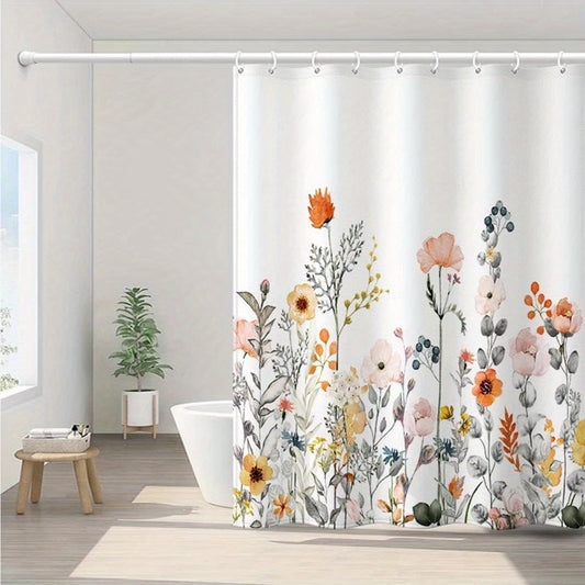 Bring nature into your bathroom with this Floral Shower Curtain. Featuring bright and cheerful wildflower blossoms, this curtain will enhance the look of any bathroom with its bold and vibrant colors. Enjoy the beautiful addition to your home with this unique and stylish shower curtain.