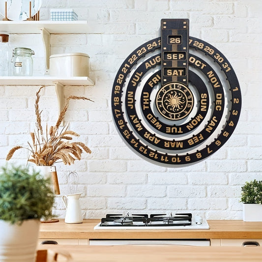 This Wooden Art Three-dimensional Calendar Shape Decoration makes a great addition to any home. Its unique design is perfect for wall or table decor, adding a creative touch to a contemporary or traditional decor. Its high-quality construction ensures lasting beauty and durability.