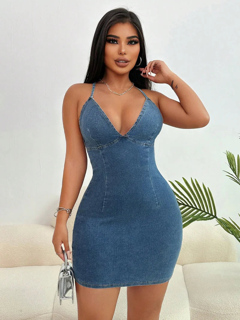 Experience the Best Christmas Party Look with These 10 Denim Dresses   Canary Houze