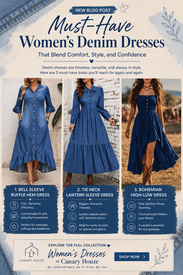Must-Have Women's Denim Dresses That Blend Comfort, Style, and Confidence