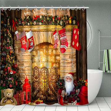 Festive & Fabulous: 10 Christmas Shower Curtain Styles