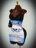 Black cami mini dress back view with adjustable straps