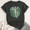 Leaf Neck T-shirt: Stylish Short Sleeve Top for Women's Casual Wear