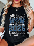 Proudly show off your child's accomplishment with this 100% cotton t-shirt for moms of Class of 2025 graduates. Perfect for senior moms, this shirt is both stylish and comfortable, a fitting tribute for all their hard work. Get yours today and join the proud mom club!