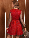 Sparkling Sequin Glamour: Mesh Splicing Glittering Sequin Dress