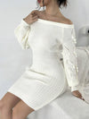 Flirty and Fabulous: Off-Shoulder Bodycon Sweater Dress