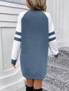 A Cozy Chic Must-Have with Contrast Raglan Sweatshirt Dress