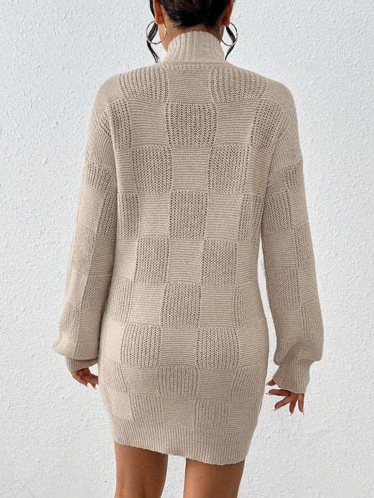 Luxurious Comfort: 3D Knit Woolen Sweater Dress