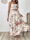 Chic Floral Wrap Cami & Side Knot Skirt Set - Perfect for Summer Days!