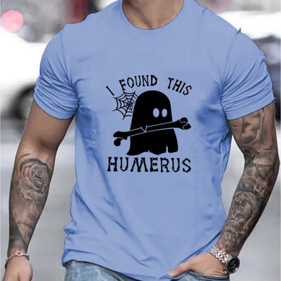 Humerus Letter Ghost Graphic Print Men's Tee: Summer Style Statement