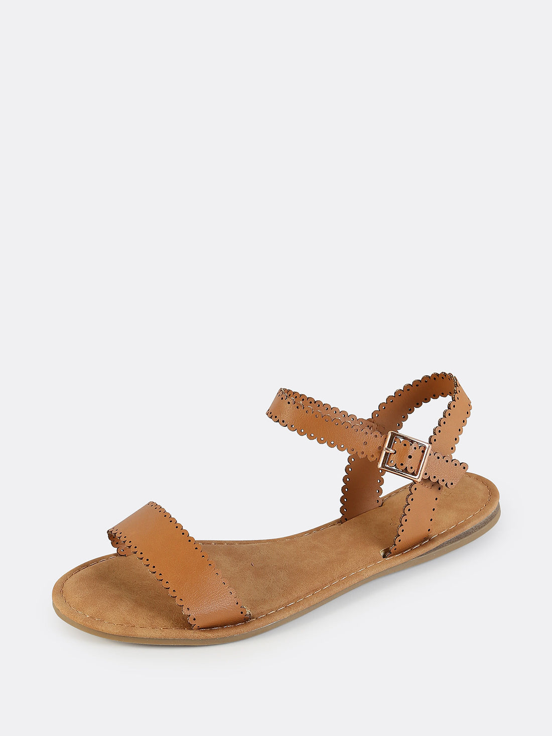 Effortlessly elevate any outfit with our Chic Tan Scalloped One-Band Ankle Strap Sandals. These stylish sandals feature a unique scalloped design and a secure ankle strap, providing both fashion and functionality. Perfect for adding a touch of playfulness to your look.