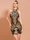 Introducing the Glamour Galore: Damask Sequin Bodycon Dress. This luxurious dress features a stylish damask design adorned with shimmering sequins, perfect for making a statement at any event. The bodycon fit accentuates your figure, while the soft fabric ensures comfort all night long. Elevate your style with this must-have dress.