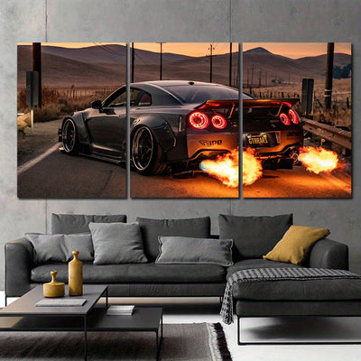 City Night Lights: 5-Piece Frameless Canvas Wall Art Set for Chic Home Decor