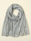 Gold Leaf Pattern Scarf with Silver Embossed Headband - Effortlessly Stylish Boho Fashion for Daily Wear