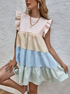 Stylish and Playful: Colorblock Striped Babydoll Dress