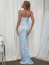 Blooming Beauty: Floral Print Tie Shoulder Mermaid Hem Maxi Cami Dress