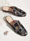 2024 Spring Chic: Women's Backless Loafers With Horsebit Buckle Muller Shoes