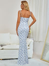 Blooming Beauty: Floral Print Tie Shoulder Mermaid Hem Maxi Cami Dress