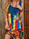 Stylishly Chic: Painting Scoop Neck Tunic Dress