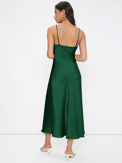 Elevate Your Workwear with the Cowl Neck Solid Slip Dress