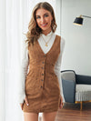 Cord Overall Dress with Patch Pockets - Stay Fashionable and Practical