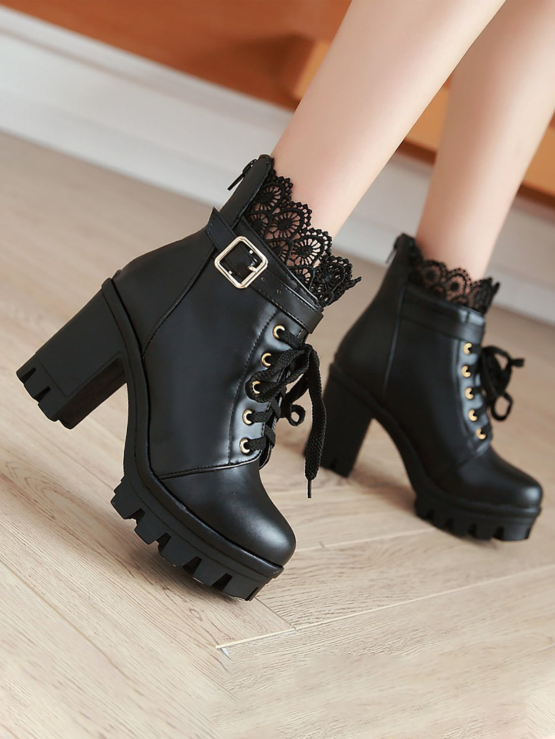 Introducing Lace It Up, the stylish and versatile Black Solid Lace Decor Buckle Detail <a href="https://canaryhouze.com/collections/women-boots" target="_blank" rel="noopener">Boots</a>. Crafted with high-quality materials and detailed with lace and buckle elements, these boots are perfect for adding a touch of sophistication to any outfit. Keep your feet comfortable while looking effortlessly chic.